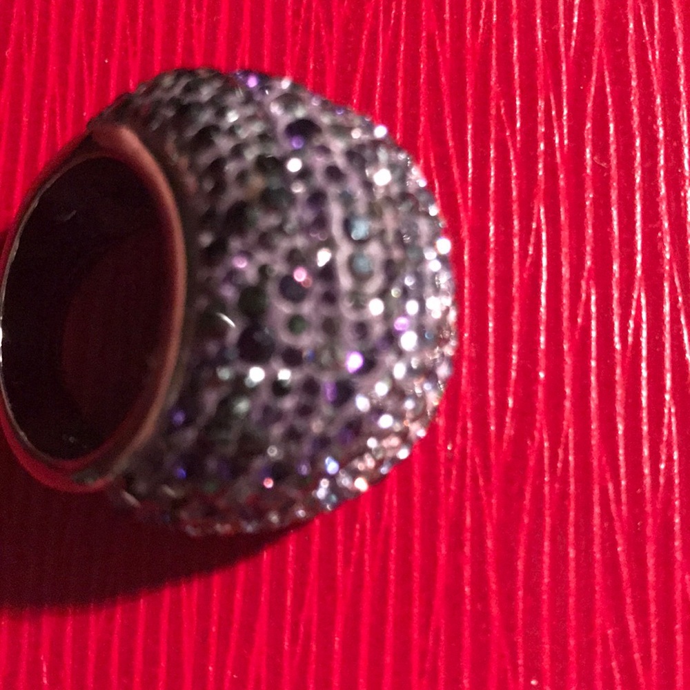 Authentic Swarovski Violet Statement Ring 58 - image 3